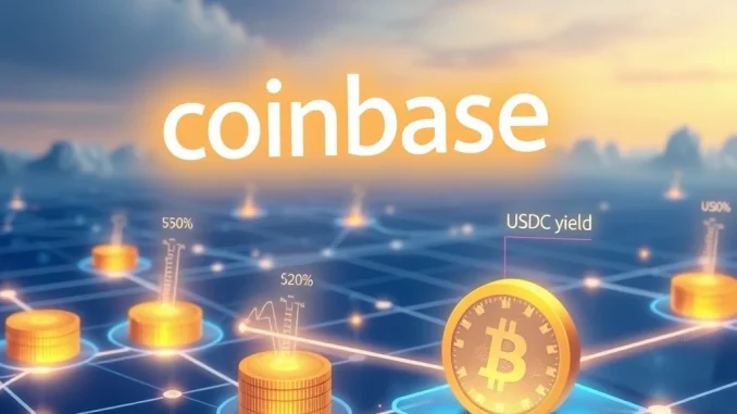 Coinbase Unveils Revolutionary USDC On-Chain Lending, Offering Up to 10.8% Yield An illustration symbolizing Coinbase USDC lending on the Base network, highlighting high crypto yield opportunities.