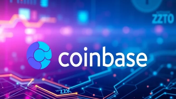 The Coinbase logo prominently displayed next to the ZKC crypto symbol, signifying the exciting Coinbase ZKC listing.