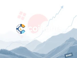 Coinone logo prominently displayed next to a digital Lombard (BARD) token, symbolizing the upcoming crypto exchange listing.