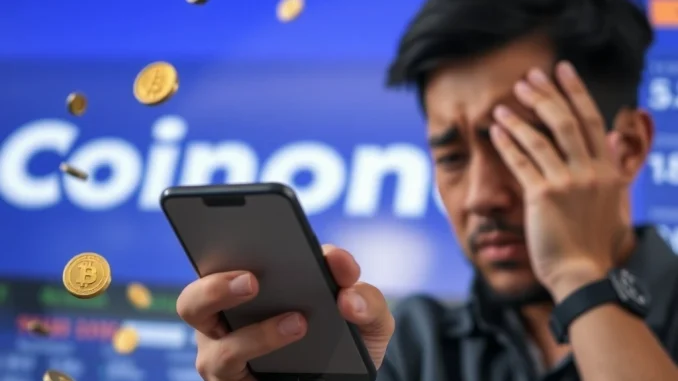 An investor reacts to the urgent Coinone delisting of Pencil Protocol (DAPP) on a mobile screen.