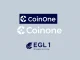 A visual representation of the Coinone exchange logo alongside the Eagles Landing (EGL1) crypto symbol, indicating the **Coinone EGL1 listing**.