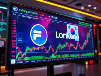 Coinone exchange interface showing the FLOCK crypto trading pair against KRW, symbolizing the new listing and market expansion.