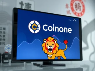 Illustrative image showing the Coinone LION listing announcement, with a lion icon representing Loaded Lions and the Coinone logo, symbolizing a new Coinone LION listing trading opportunity.