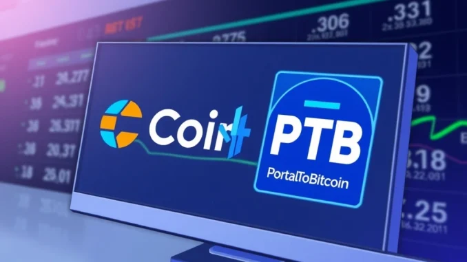 Coinone PTB listing announcement screen, symbolizing new trading opportunities for South Korean crypto investors.
