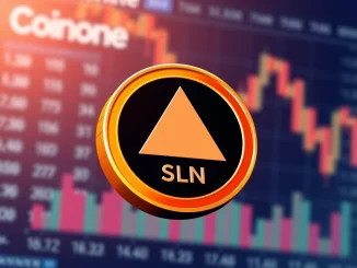 A visual representation of the urgent **Coinone warning** for **Smart Layer SLN** token, highlighting the associated **crypto investment risk**.