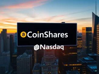 CoinShares Nasdaq listing via SPAC merger, symbolizing a major financial milestone for a cryptocurrency asset manager.