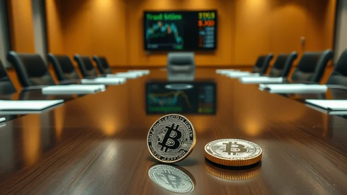 A chart illustrating the decline of a **corporate crypto treasury** strategy, juxtaposed with an upward trend for share buybacks, symbolizing a significant financial pivot.