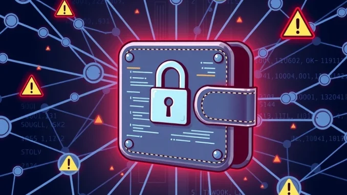 A digital representation of a secure hardware wallet protecting against a critical Ledger hack, symbolizing robust hardware wallet security.