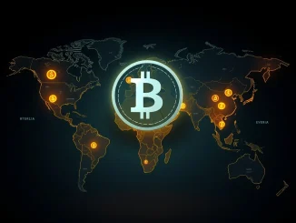 An urgent visual representing Moody's cryptocurrency warning regarding the threat of crypto adoption in emerging markets to monetary policy.