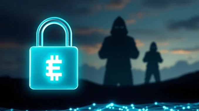 A digital padlock symbolizing robust crypto exchange security, protecting digital assets from evolving crypto hacking techniques.