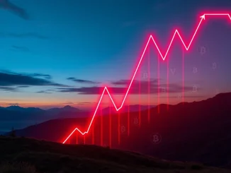 A red-tinted financial chart showing a sharp drop, overlaid with 'Liquidation' text, symbolizing the massive crypto futures liquidation event.