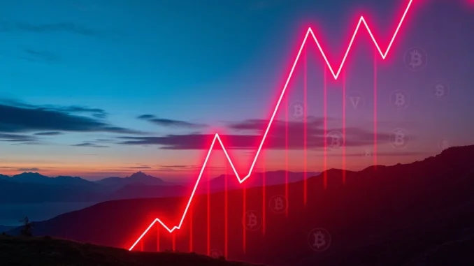 A red-tinted financial chart showing a sharp drop, overlaid with 'Liquidation' text, symbolizing the massive crypto futures liquidation event.