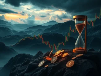 A volatile chart showing a sharp decline in the cryptocurrency market, illustrating the significant crypto futures liquidation event.