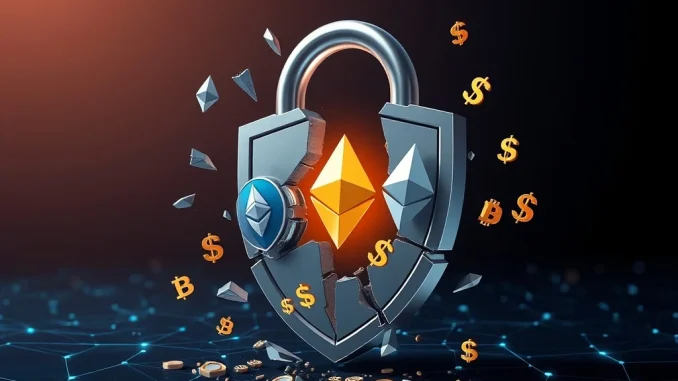 An alarming visual of crypto hacks leading to significant cryptocurrency losses, emphasizing the critical need for robust blockchain security measures.