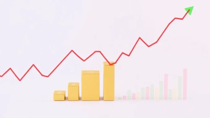 A chart showing cryptocurrency performance lagging behind gold and stocks, illustrating the current crypto lag.