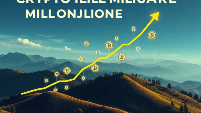 A visual of crypto millionaires' wealth growth, driven significantly by Bitcoin, representing digital asset prosperity.