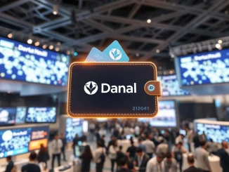 Danal stablecoin payment platform demo at Korea Blockchain Week, showcasing secure digital currency transactions and financial innovation.