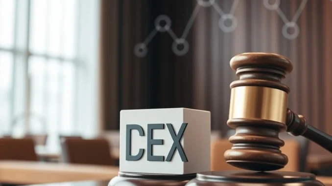 Gavel in a South Korean courtroom symbolizing a DEX CEX listing legal ruling impacting token listing dispute.