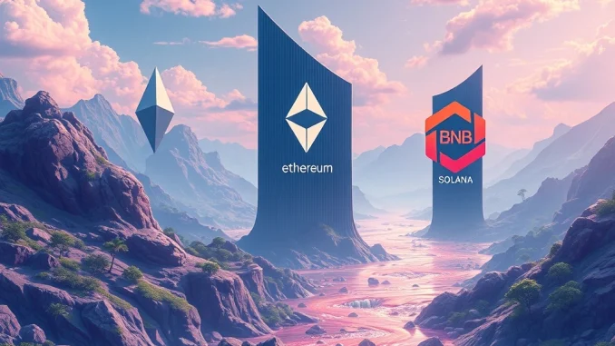 Illustrating the immense DEX trading volume captured by Ethereum, Solana, and BNB Smart Chain, highlighting their market leadership.