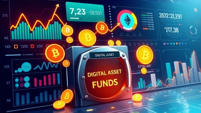 Digital Asset Funds Soar: $1.9 Billion Inflow Signals Robust Investor Confidence Charts showing significant crypto inflows into digital asset funds, reflecting robust investor confidence in the market.