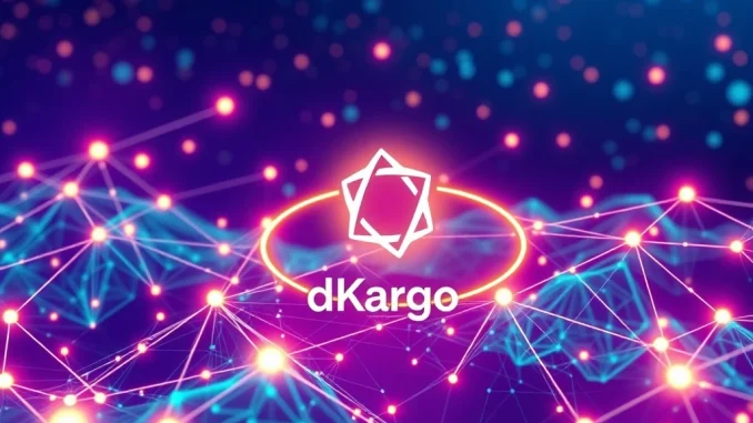 dKargo Unveils Revolutionary Arbitrum Orbit Mainnet for Logistics An abstract depiction of dKargo's Arbitrum Orbit mainnet launch, symbolizing enhanced blockchain logistics and supply chain innovation.