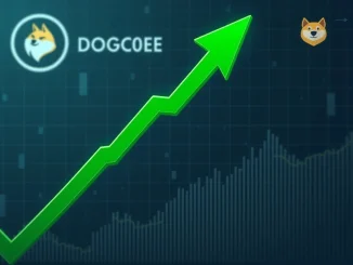 Chart showing **DOGE price prediction** with an upward trend, highlighting key resistance and support levels, symbolizing potential growth for Dogecoin.