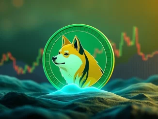 Dogecoin (DOGE) chart showing a dip followed by a potential rebound, illustrating the fractal pattern for Dogecoin News.