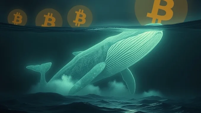 An ancient, powerful dormant Bitcoin whale wallet stirs, symbolizing significant BTC whale activity and its potential Bitcoin price impact on the market.