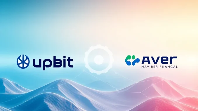 Dunamu's Pivotal Move: Upbit Operator Joins Naver Group in Strategic Alliance Dunamu and Naver Financial logos merging, symbolizing Upbit operator Dunamu becoming a Naver affiliate.