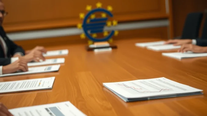 ECB officials discussing potential interest rate cuts to address economic challenges in the eurozone.