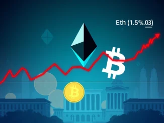 A digital graph illustrates the ETH/BTC ratio struggling below 0.05, reflecting Ethereum's relative performance challenge.