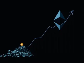 A chart illustrating significant **ETH spot ETFs** outflows, contrasting with modest Bitcoin ETF inflows, symbolizing market shifts.