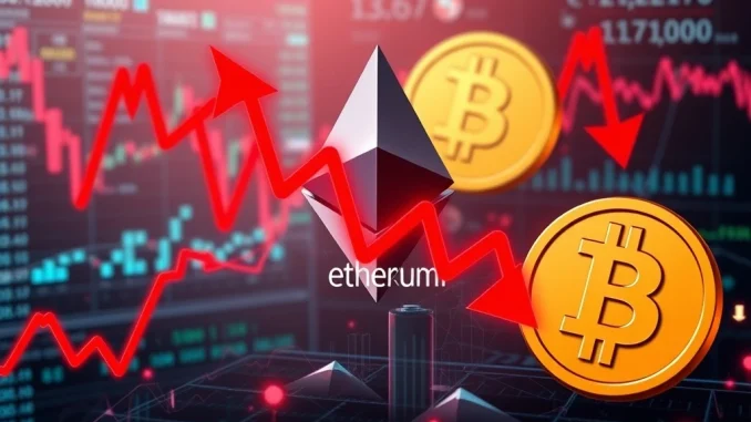 ETH Leads Alarming $127.2M Crypto Futures Liquidations Visualizing ETH-led crypto futures liquidations impacting Bitcoin and Solana traders.