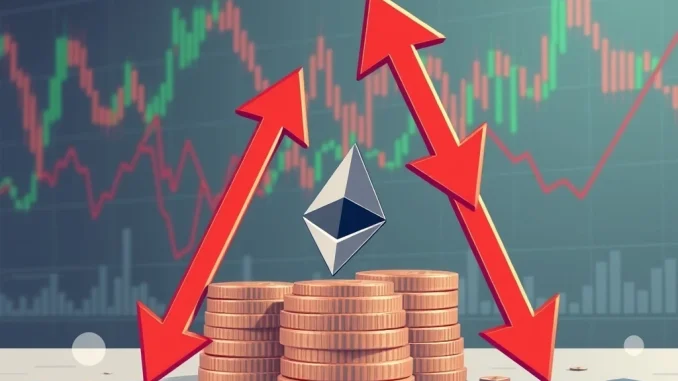 A chart illustrating significant ETH liquidations impacting the crypto market, highlighting the volatility in leveraged trading.