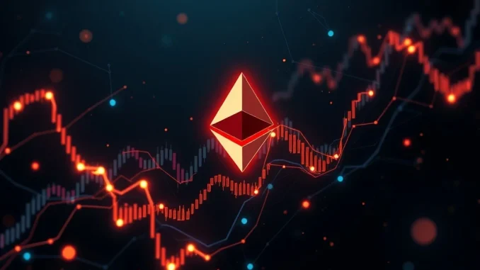 Chart showing a dramatic spike in ETH liquidations, representing the $60.45 million market impact on Ethereum futures traders.