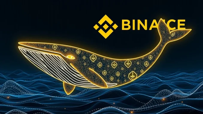 Chart showing an ETH whale's significant Binance deposit, impacting Ethereum price and crypto market dynamics.