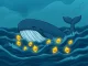 Depicts an **ETH whale** making a distressed **panic sell** amidst turbulent crypto markets, signifying a significant **Ethereum loss**.