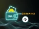 Visualizing a secure Ethena ENA withdrawal from a digital wallet to Binance, highlighting the significant movement of cryptocurrency.