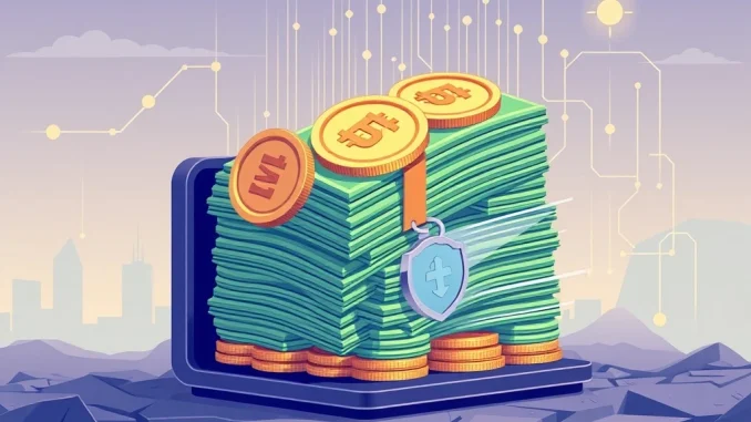 Ethena ENA: Critical $43.9M Withdrawal Signals Strategic Asset Holding by StablecoinX Visualizing a large Ethena ENA crypto withdrawal, representing a strategic asset holding by a major firm.