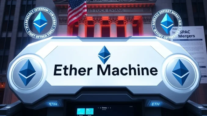 The Ether Machine pursuing a US stock market listing via SPAC merger, symbolizing its significant Ethereum accumulation strategy.