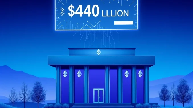 Visualizing Etherealize funding of $40M, connecting Ethereum blockchain innovation with financial institutions.