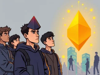 A visual representation of Ethereum developers contemplating higher salaries on other blockchain projects, highlighting the pay disparity.