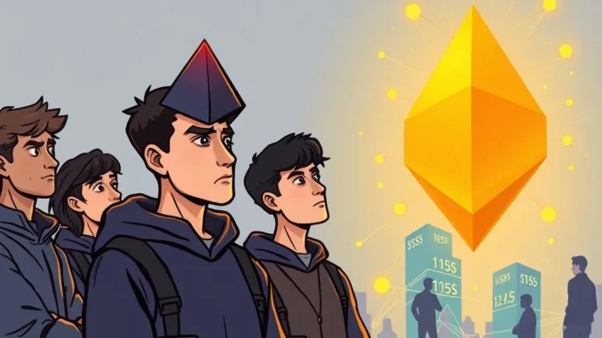 A visual representation of Ethereum developers contemplating higher salaries on other blockchain projects, highlighting the pay disparity.