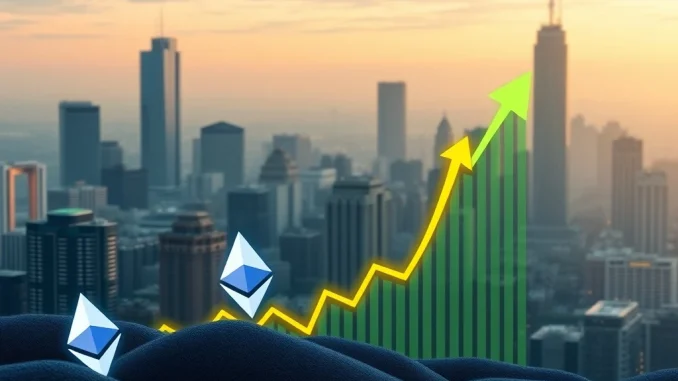 Ethereum ETFs: Unprecedented $8.69 Billion Inflows Mark a Triumphant First Year A chart showing the significant growth and $8.69 billion in net ETH inflows for US Ethereum ETFs, highlighting their successful first year.