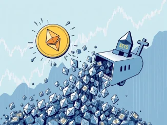 An illustration depicting a significant $444 million outflow from Spot ETH ETFs, reflecting a downturn in market sentiment and investment.