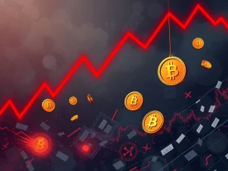 Chart showing **Ethereum liquidations** leading a significant market downturn in crypto futures trading.