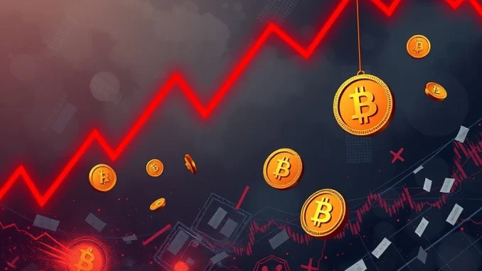 Chart showing **Ethereum liquidations** leading a significant market downturn in crypto futures trading.
