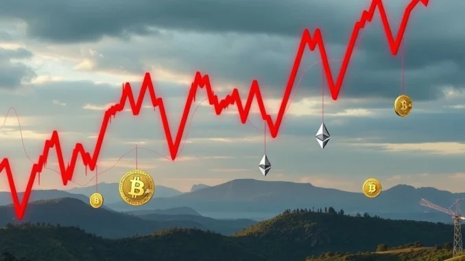 Charts plummeting, reflecting the global crypto market plunge, specifically impacting Ethereum.
