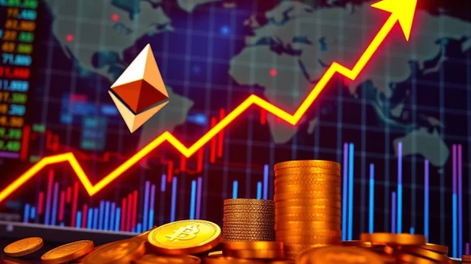 Ethereum Price: Remarkable Surge Past $3,600 Fueled by ETH ETF Inflows A chart illustrating a remarkable Ethereum price surge, driven by significant ETH ETF inflows.