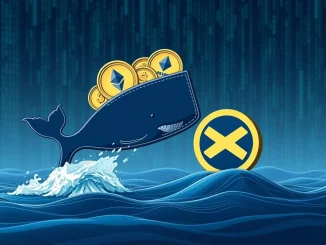Illustrates a significant Ethereum whale withdrawal from Kraken exchange, showing large digital asset movement.